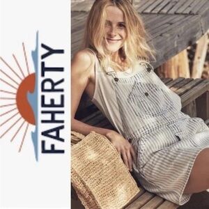 Closet Clean-out! Faherty Women's Striped Dress - Blue and White